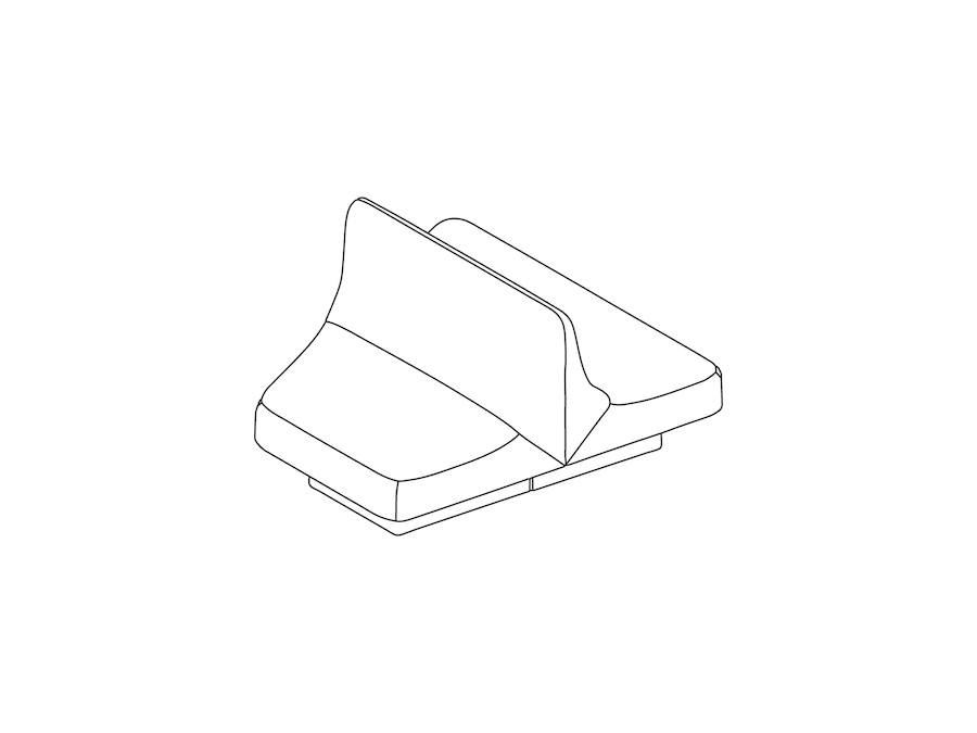 A line drawing - Rhyme Low Modular Seating–Middle