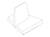 A line drawing - Rhyme Modular Seating–End A