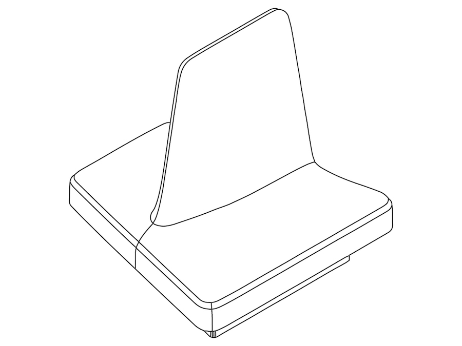 A line drawing - Rhyme Modular Seating–End B