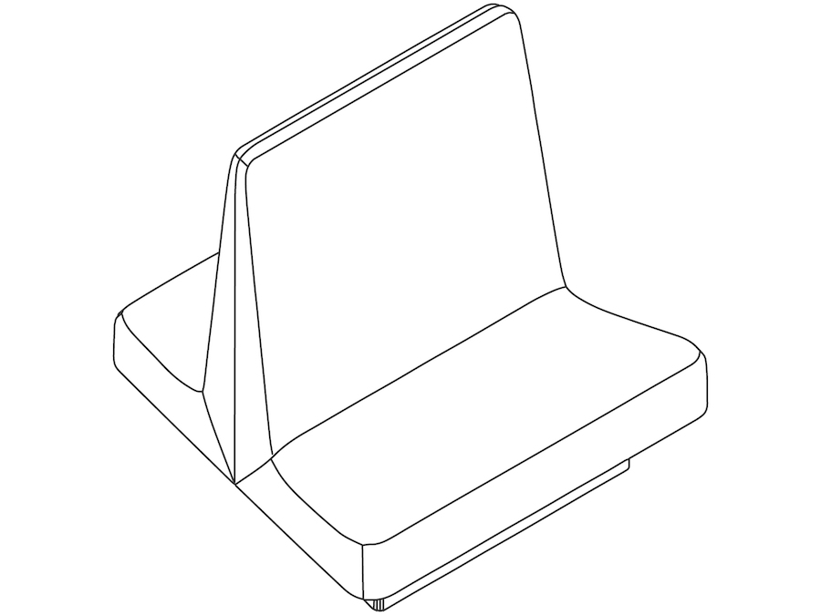 A line drawing - Rhyme Modular Seating–Middle