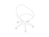 Um desenho de linha - Cadeira Ruby–Base estrela de 5 pontas–Altura fixa–Sem estofamento