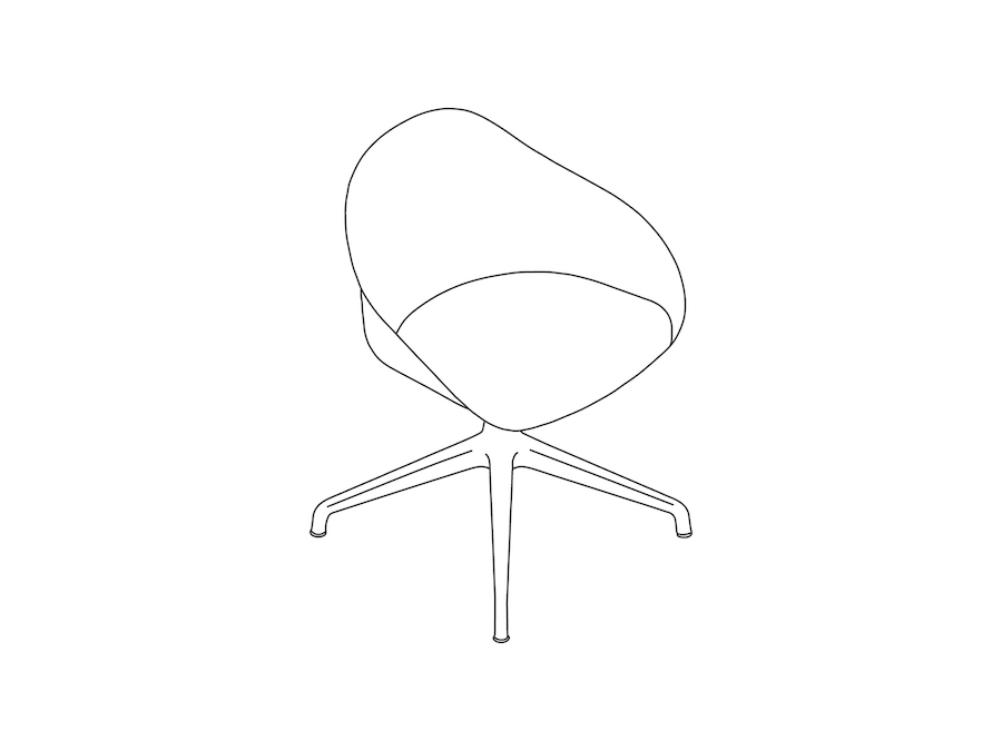 Um desenho de linha - Cadeira para visitantes Ruby–Base estrela de 4 pontas–Sem estofamento