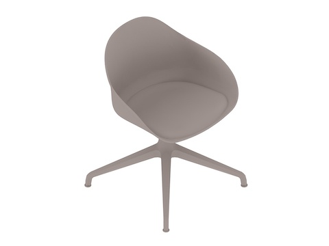 Un rendering generico - Seduta visitatore Ruby–Base a 4 razze–Sedile con cuscino imbottito