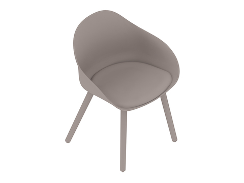 Un rendering generico - Seduta visitatore Ruby–Base con tasselli–Sedile con cuscino imbottito