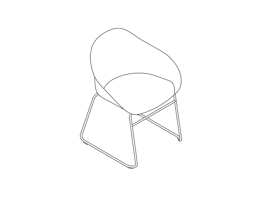 A line drawing - Ruby Side Chair–Sled Base–Nonupholstered