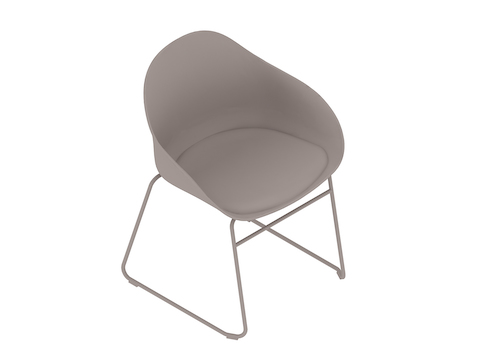 Un rendering generico - Seduta visitatore Ruby–Base a slitta–Sedile con cuscino imbottito