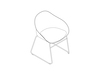 Um desenho de linha - Cadeira para visitantes Ruby–Base de cantiléver–Sem estofamento