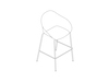 A line drawing - Ruby Stool–Bar Height–4-Leg Base–Non-upholstered