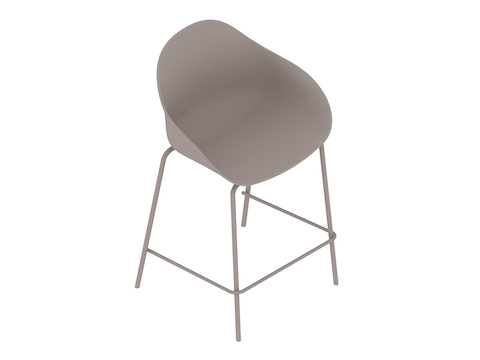 Eine generische Abbildung - Ruby Hocker–Tischhöhe–Untergestell mit 4 Beinen–ohne Polster