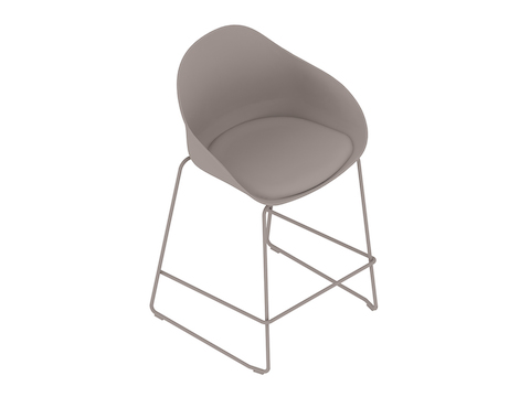 Un rendering generico - Sgabello Ruby–Altezza bancone–Base a slitta–Sedile con cuscino imbottito