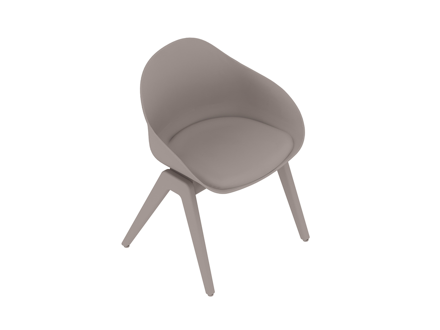 Uma renderização genérica - Cadeira em madeira Ruby–Almofada de assento estofada