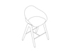 A line drawing - Ruby Wood Stool–Counter Height–Non-upholstered