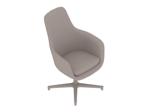 Een generieke rendering - Saiba-stoel – hoge rugleuning – 4-ster onderstel