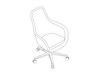 A line drawing - Saiba Chair–High Back–5-Star Base