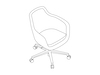 Um desenho de linha - Cadeira Saiba–Encosto médio–Base 5 Star
