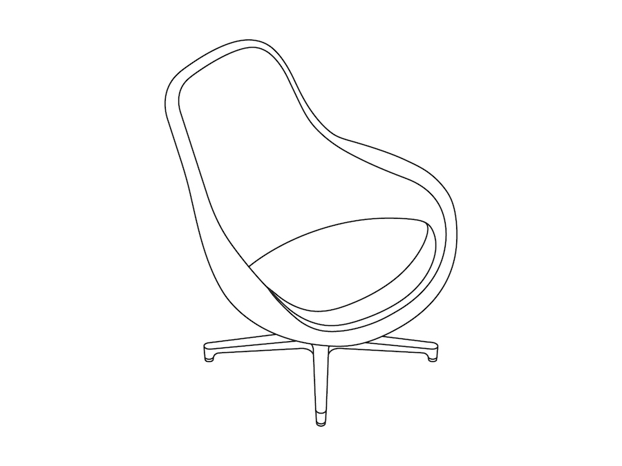 A line drawing - Saiba Lounge Chair