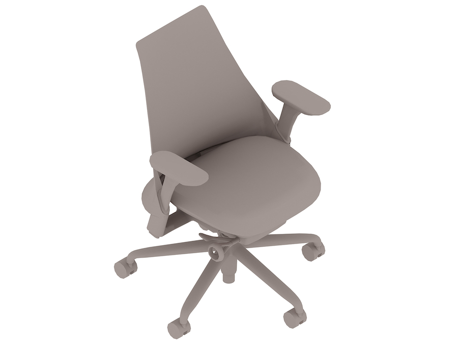 通用渲染图 - Sayl座椅–悬架支撑中高靠背–完全可调式扶手