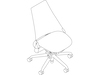 Eine Zeichnung - Sayl Stuhl – hohe gepolsterte Rückenlehne – ohne Armlehnen
