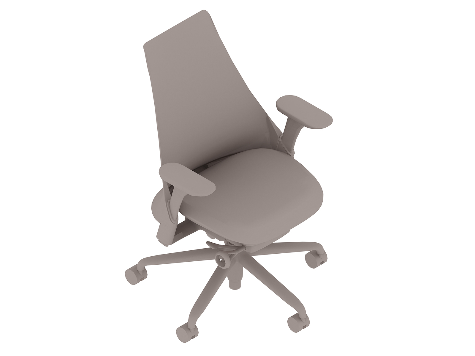 Een generieke rendering - Sayl-stoel–Gestoffeerde hoge rugleuning–Vaste armleuningen
