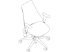 线描图 - Sayl座椅–带软垫的高靠背–高度可调式扶手