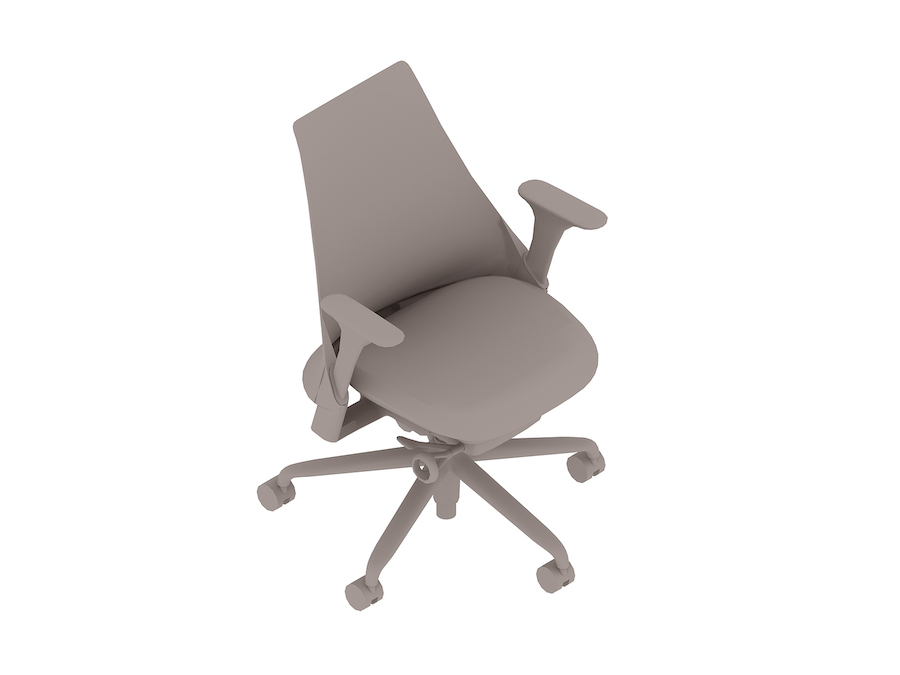 Uma renderização genérica - Cadeira Sayl–Encosto médio estofado–Braços fixos