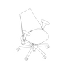 A line drawing - Sayl Chair–Upholstered Mid Back–Fully Adjustable Arms