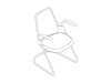 线描图 - Sayl单椅–雪橇底座