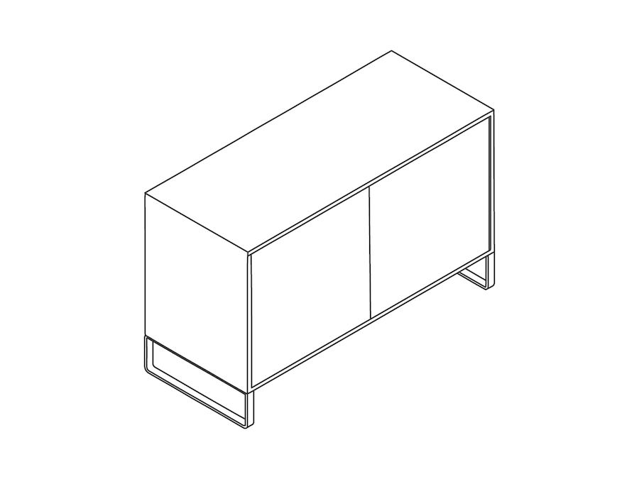 Een lijntekening - Sideboard-opslag–2-deurs