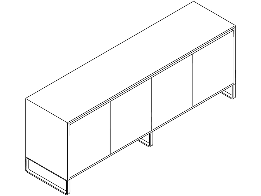 A line drawing - Sideboard Storage–4 Door