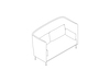 A line drawing - Silhouette Sofa–High Back–2 Seat