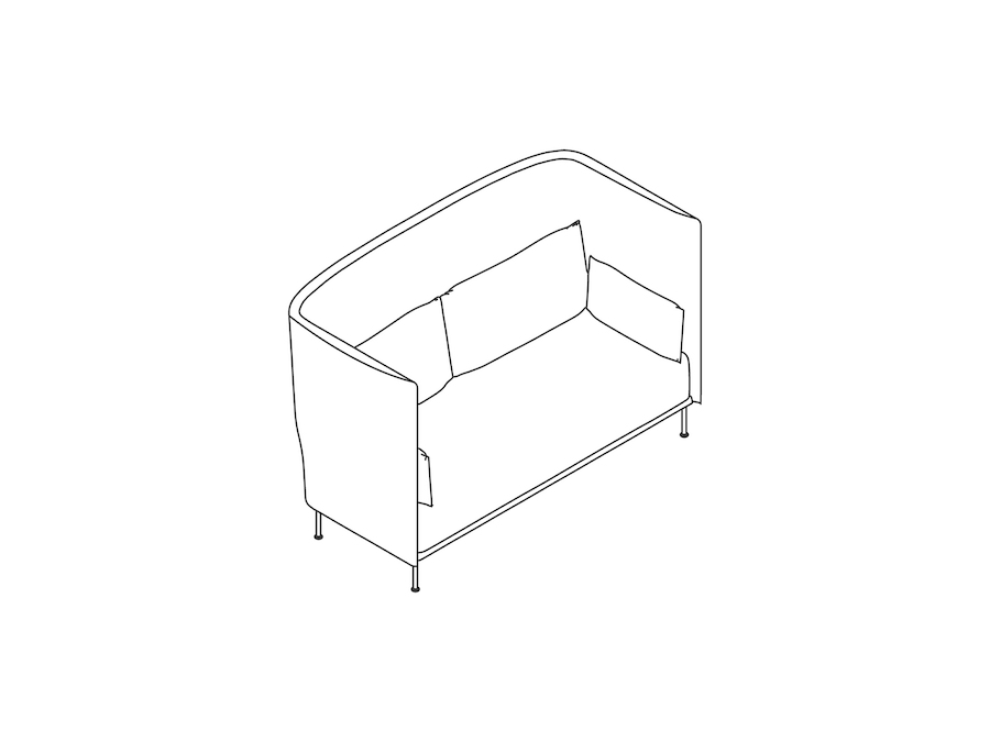 Un dibujo - Sofá Silhouette–Respaldo alto–2 asientos