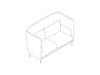 A line drawing - Silhouette Sofa–High Back–3 Seat