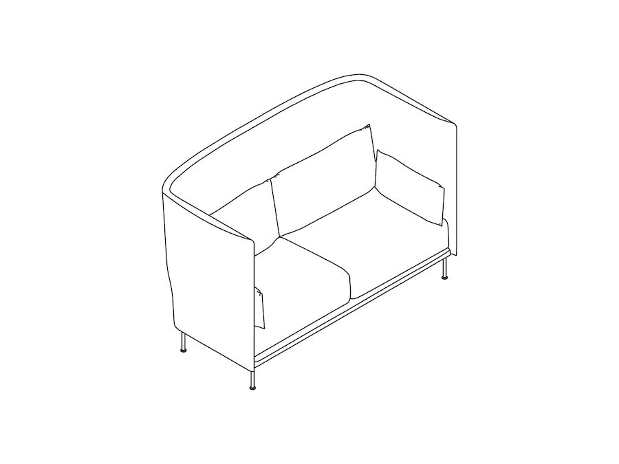 A line drawing - Silhouette Sofa–High Back–3 Seat