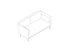 A line drawing - Silhouette Sofa–Low Back–2 Seat