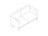 A line drawing - Silhouette Sofa–Low Back–3 Seat