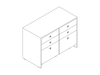 A line drawing - Sled Base Credenza–2 Units Wide