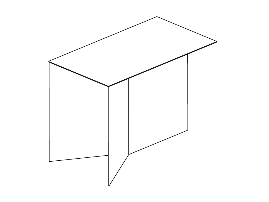Um desenho de linha - Mesa Slit–Retangular