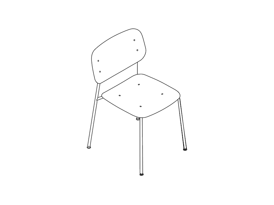 A line drawing - Soft Edge Chair–Metal Base–Polypropolene Seat and Back–Nonupholstered