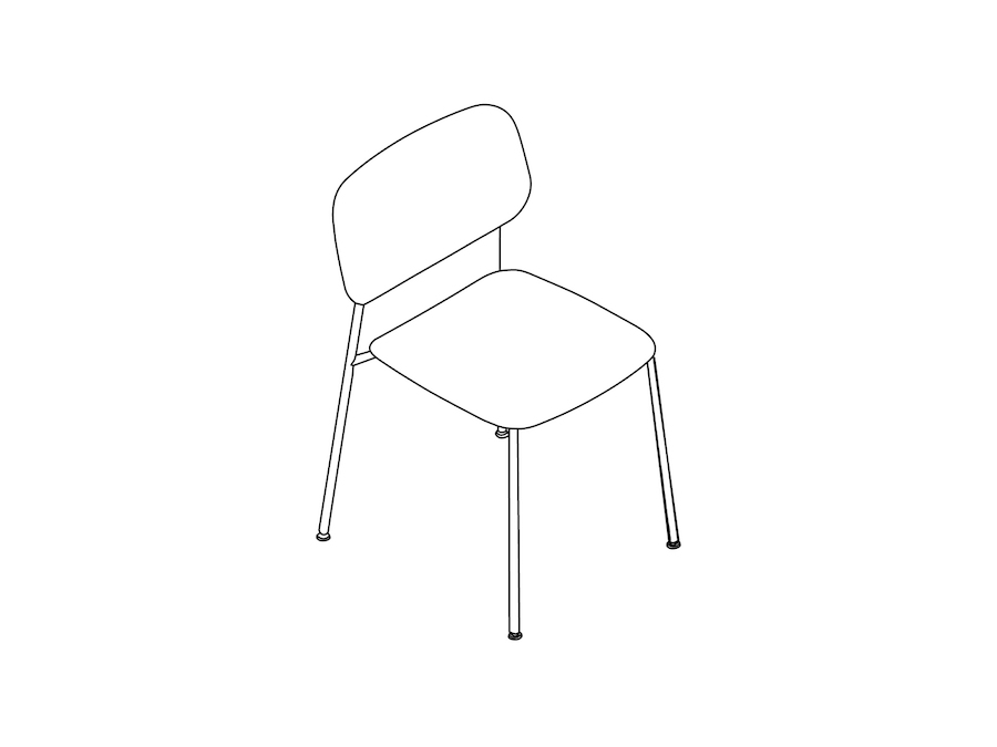 A line drawing - Soft Edge Chair–Metal Base–Polypropolene Seat and Back–Upholstered
