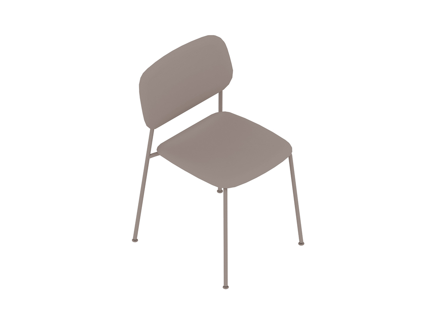 A generic rendering - Soft Edge Chair–Metal Base–Wood Seat and Back–Nonupholstered