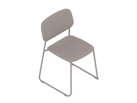 Uma renderização genérica - Cadeira Soft Edge — Base de cantiléver — Assento e encosto de polipropileno — Com estofamento