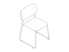 Um desenho de linha - Cadeira Soft Edge — Base de cantiléver — Assento e encosto de madeira — Sem estofamento