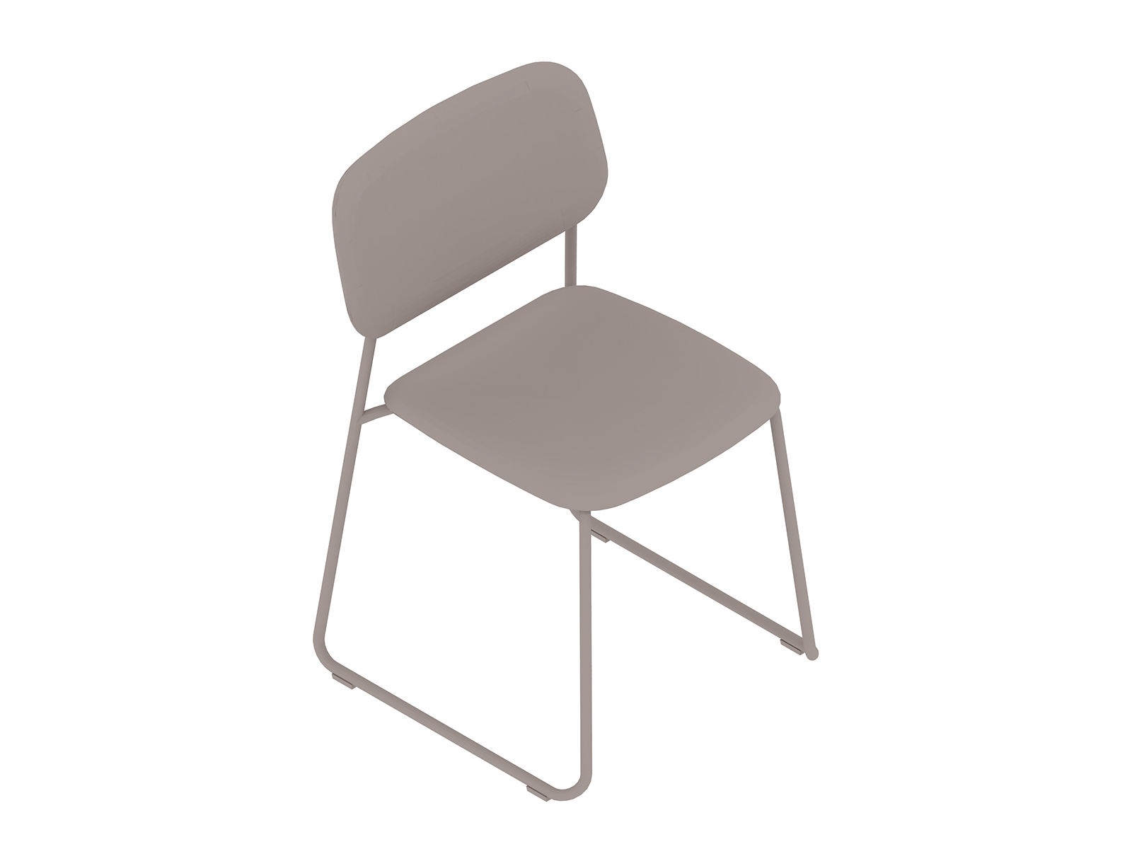 Uma renderização genérica - Cadeira Soft Edge — Base de cantiléver — Assento e encosto de madeira — Com estofamento