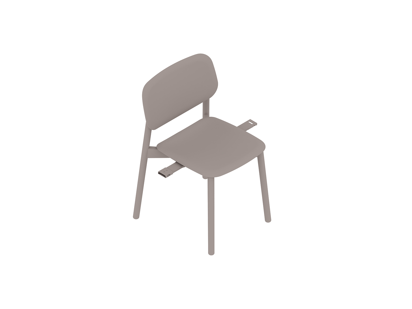 Uma renderização genérica - Cadeira Soft Edge — Base de elo de madeira — Assento e encosto de madeira — Sem estofamento