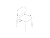 A line drawing - Soft Edge Chair–Wood Linking Base–Wood Seat and Back–Nonupholstered