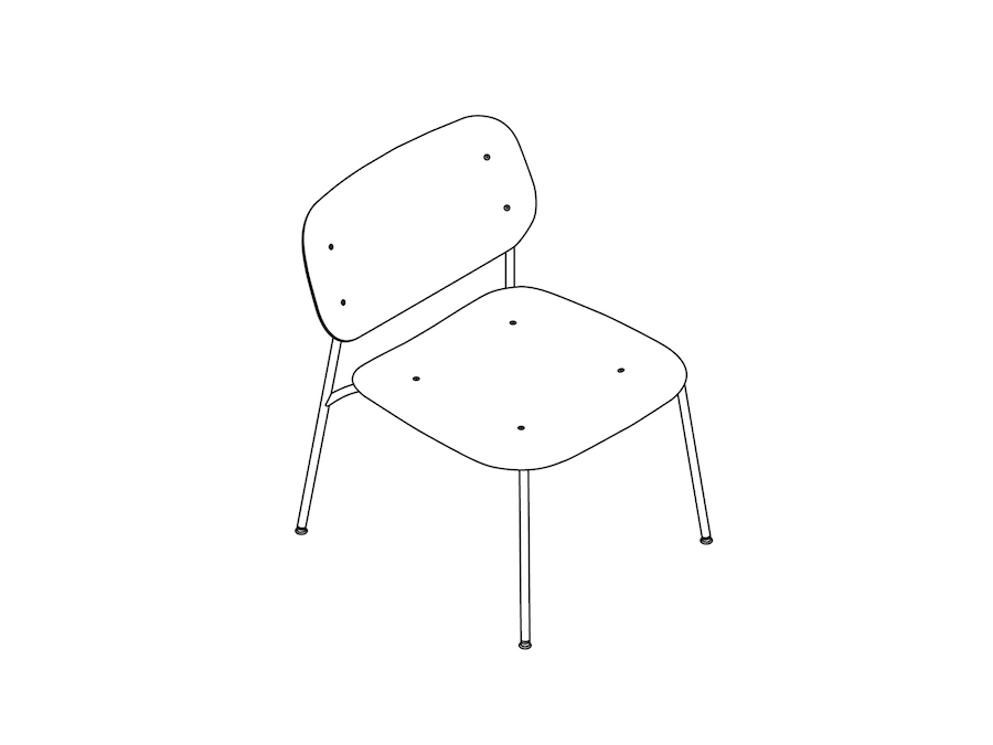 A line drawing - Soft Edge Lounge Chair–Nonupholstered