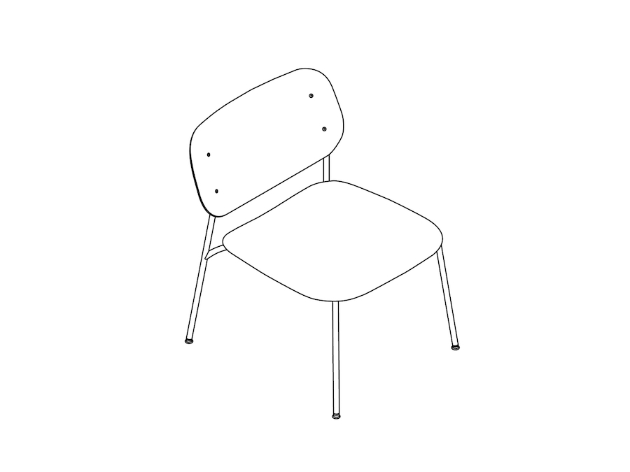 A line drawing - Soft Edge Lounge Chair–Upholstered