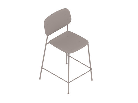 A generic rendering - Soft Edge Stool–Counter Height–Steel Legs–Polypropolene Seat and Back–Nonupholstered