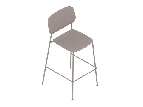 A generic rendering - Soft Edge Stool–Bar Height–Steel Legs–Polypropolene Seat and Back–Nonupholstered