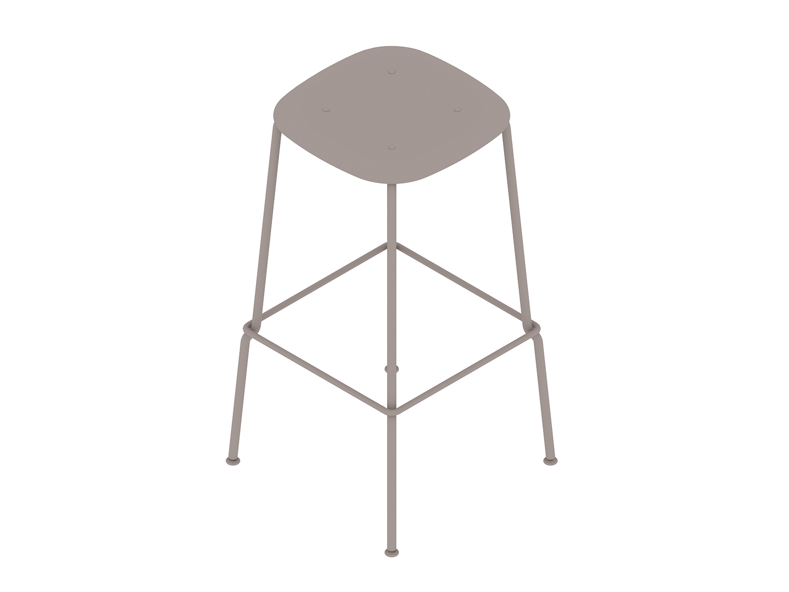 A generic rendering - Soft Edge Stool–Bar Height–Steel Legs–Wood Seat–Nonupholstered